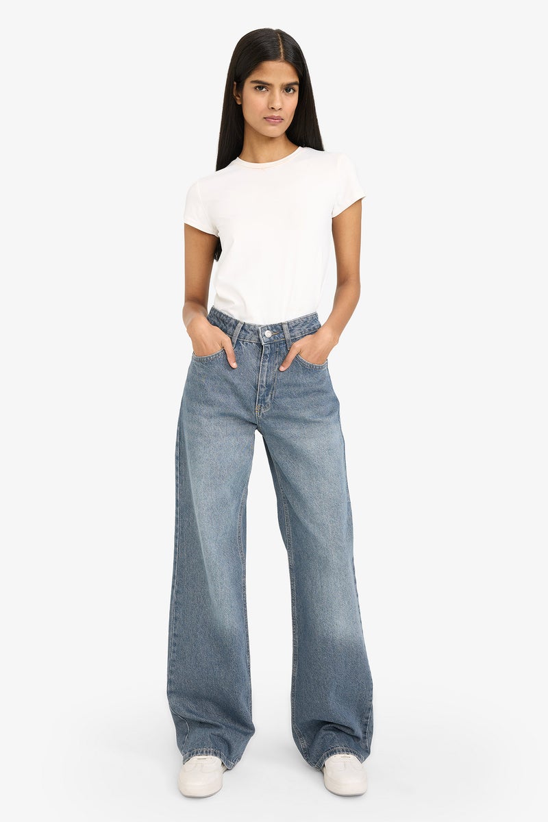 ديفاكتو بنطلون جينز قصة مستقيمة واسعة - Image 2